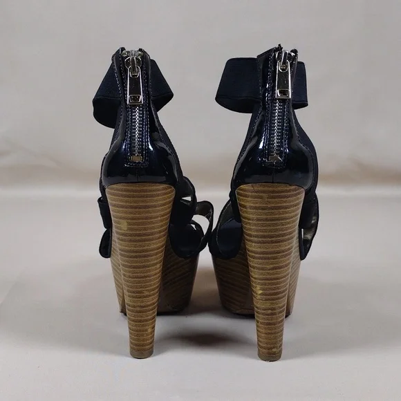 Bakers McKinley Boho Retro Platform Strappy Casual Stylish Black Wedge Sandals - Picture 3 of 14